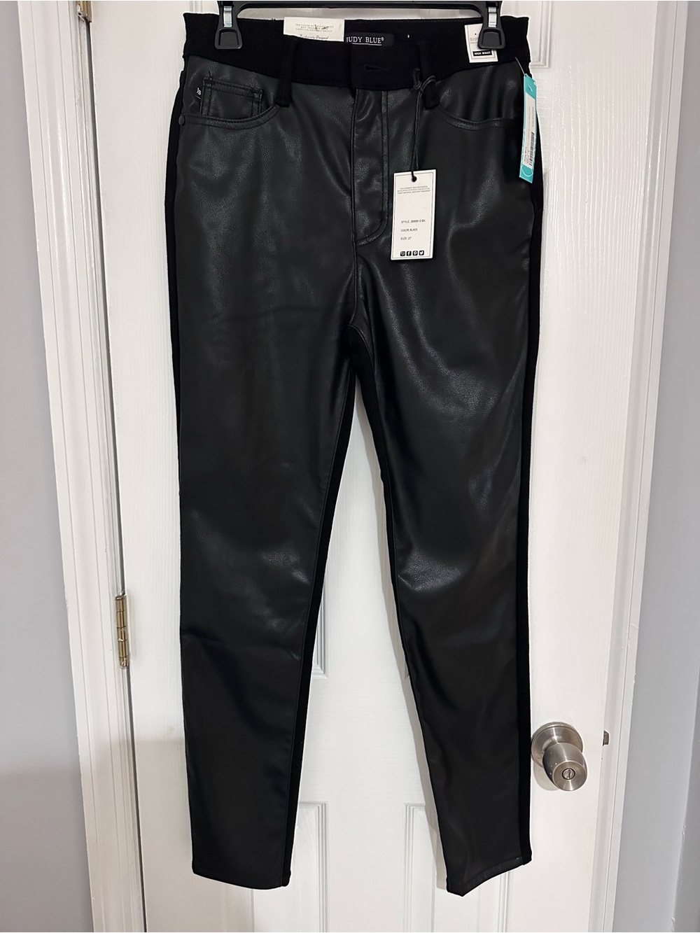 Judy Blue Black Faux Leather Skinny Jeans